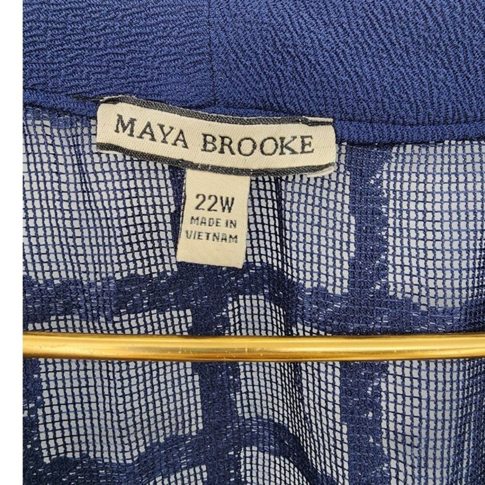 New NWT Maya Brooke Plus Size Short Jacket Size 22‎ Navy Sweater Jacket - Picture 6 of 10